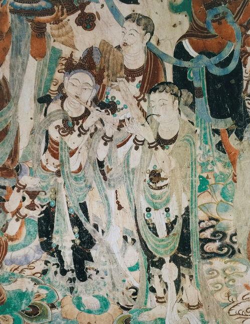 媽媽,敦(dun)煌(huang)壁畫(hua)裏的這(zhe)些人,咋(za)曬得(de)這(zhe)麽黑啊