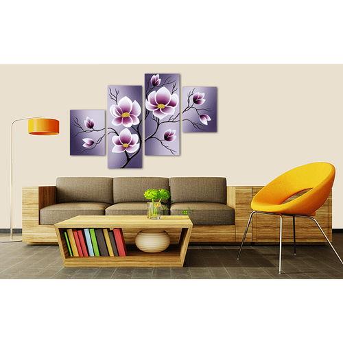 現(xian)代(dai)裝飾畫(hua)無(wu)框畫(hua)不規則組(zu)合(he)四(si)聯(lian)抽象(xiang)花(hua)卉(hui)臥(wo)室(shi)壁畫(hua)沙(sha)發背景(jing)墻(qiang)畫(hua)