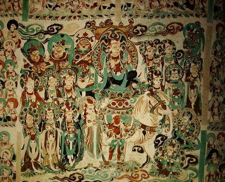 敦(dun)煌(huang)莫(mo)高(gao)窟(ku)壁(bi)畫(hua) 絲路藝(yi)術的(de)璀(cui)璨明珠(zhu)